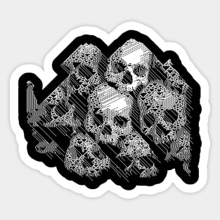 Pixelated Skulls #5 †††† 8bit Graphic Design Sticker